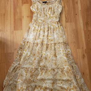 Trixxi Yellow and Cream Floral Maxi Dress